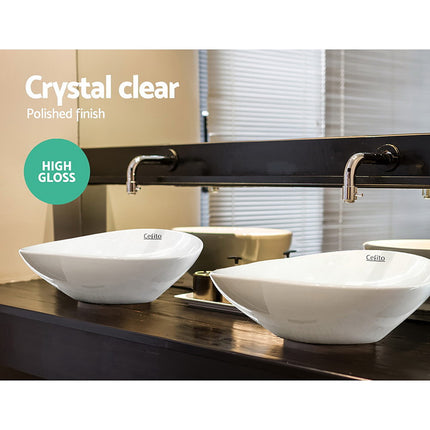 Cefito Bathroom Basin Ceramic Vanity Sink Hand Wash Bowl 41x34cm.