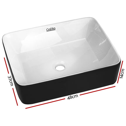 Cefito Bathroom Basin Ceramic Vanity Sink Hand Wash Bowl 48x37cm.