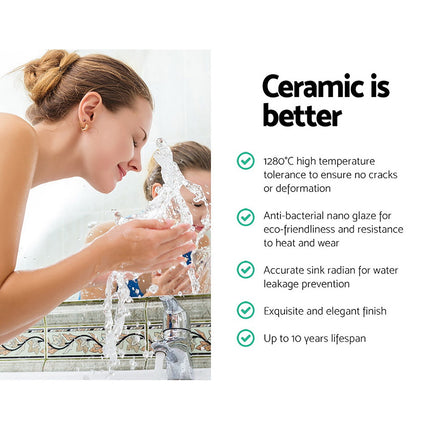 Cefito Bathroom Basin Ceramic Vanity Sink Hand Wash Bowl 48x37cm.