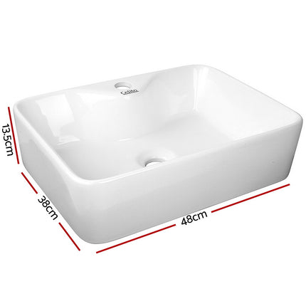 Cefito Bathroom Basin Ceramic Vanity Sink Hand Wash Bowl 48x38cm.