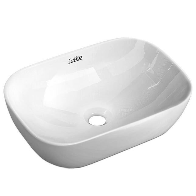 Cefito Bathroom Basin Ceramic Vanity Sink Hand Wash Bowl 46x33cm.