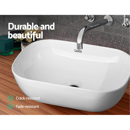 Cefito Bathroom Basin Ceramic Vanity Sink Hand Wash Bowl 46x33cm.