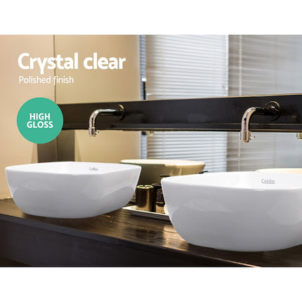 Cefito Bathroom Basin Ceramic Vanity Sink Hand Wash Bowl 46x33cm.
