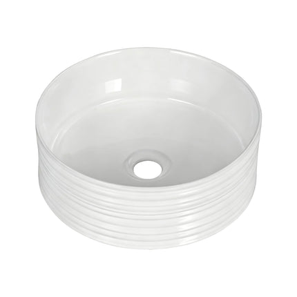 Cefito Bathroom Basin Vanity Sink Vessel Ceramic White Round Countertop 36cm.