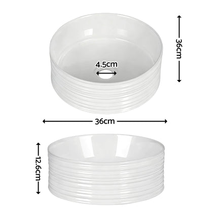 Cefito Bathroom Basin Vanity Sink Vessel Ceramic White Round Countertop 36cm.
