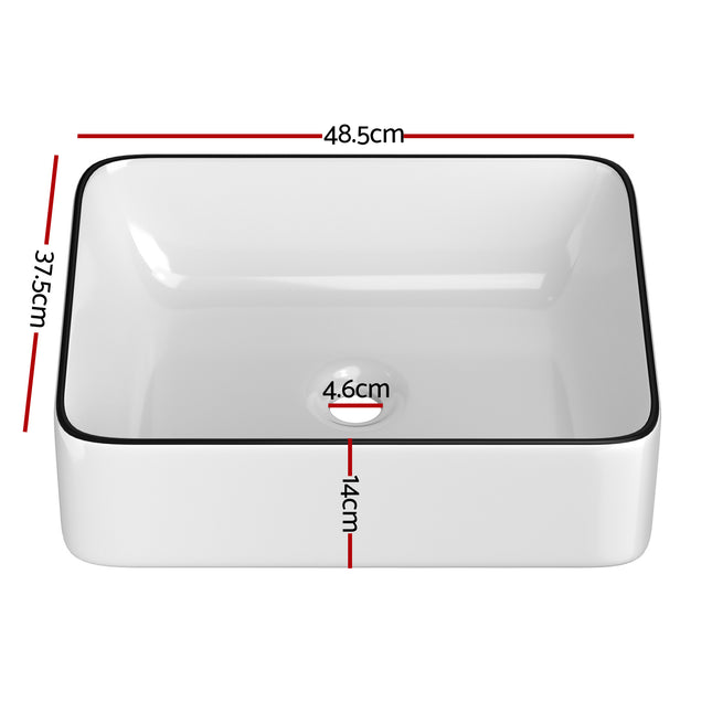 Cefito Bathroom Basin Ceramic Vanity Sink Hand Wash Bowl Above Counter 48x37cm.