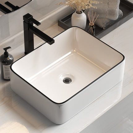 Cefito Bathroom Basin Ceramic Vanity Sink Hand Wash Bowl Above Counter 48x37cm.
