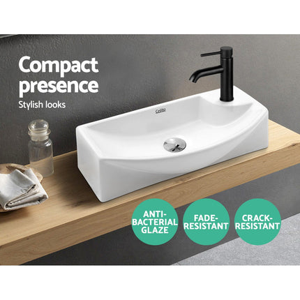 Cefito Bathroom Basin Ceramic Vanity Sink Hand Wash Bowl 45x23cm.
