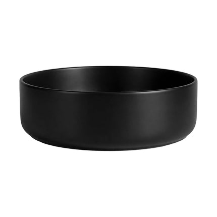 Cefito Bathroom Basin Ceramic Vanity Sink Vessel Bowl Wash Matte Black Round Countertop.