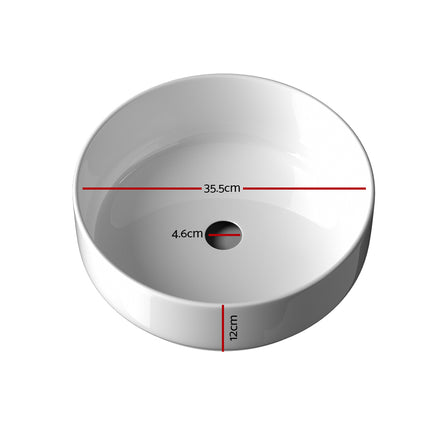 Cefito Bathroom Basin Ceramic Vanity Sink Hand Wash Bowl 35x12cm.