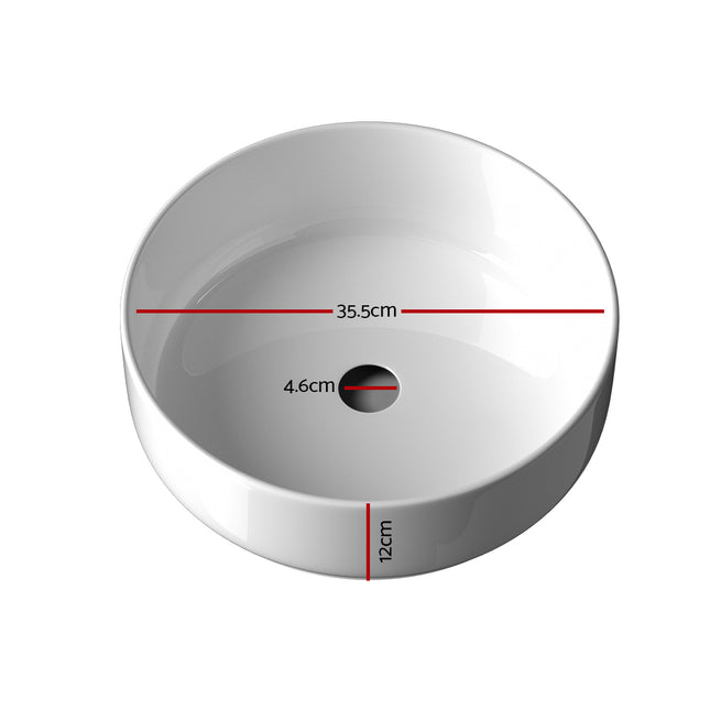 Cefito Bathroom Basin Ceramic Vanity Sink Hand Wash Bowl 35x12cm.