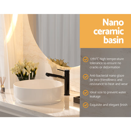 Cefito Bathroom Basin Ceramic Vanity Sink Hand Wash Bowl 35x12cm.