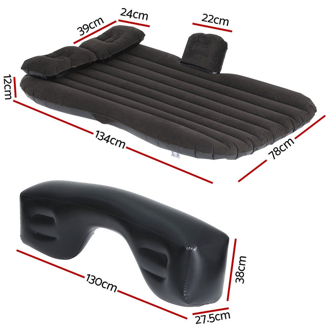 Weisshorn Car Mattress 134x78 Inflatable SUV Back Seat Camping Bed Black.