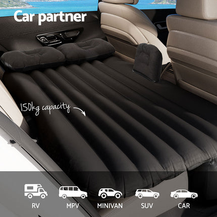 Weisshorn Car Mattress 134x78 Inflatable SUV Back Seat Camping Bed Black.