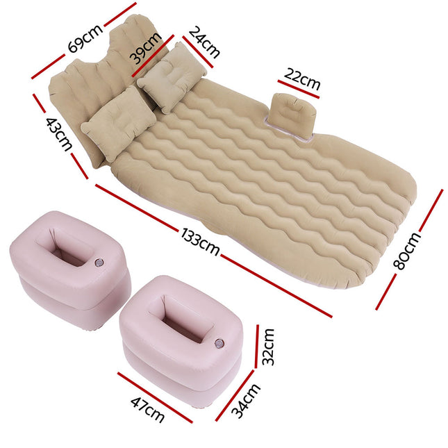Weisshorn Car Mattress 176x80 Inflatable SUV Back Seat Camping Bed Beige.
