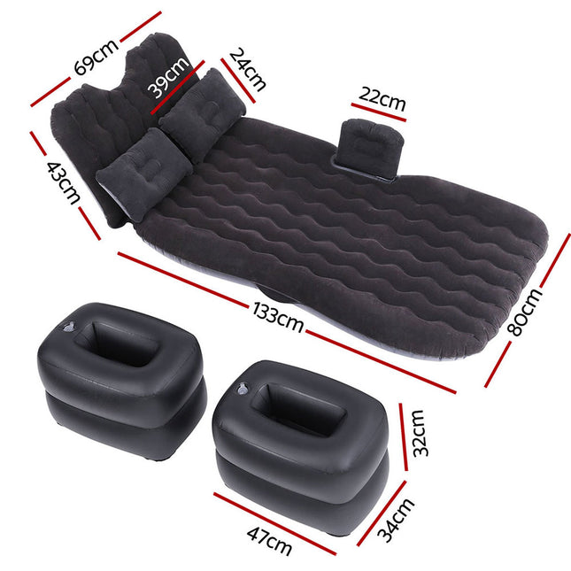 Weisshorn Car Mattress 176x80 Inflatable SUV Back Seat Camping Bed Charcoal.