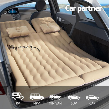 Weisshorn Car Mattress 175x130 Inflatable SUV Back Seat Camping Bed Beige.