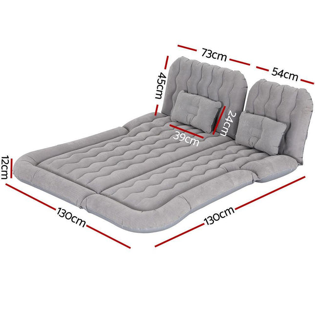 Weisshorn Car Mattress 175x130 Inflatable SUV Back Seat Camping Bed Grey.
