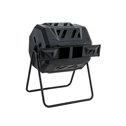 Gardeon Compost Bin Dual-Chamber 160L Composter Tumbler Rotating Garden Recycle Food Waste.