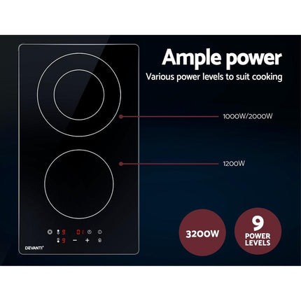 Devanti Electric Ceramic Cooktop 30cm.