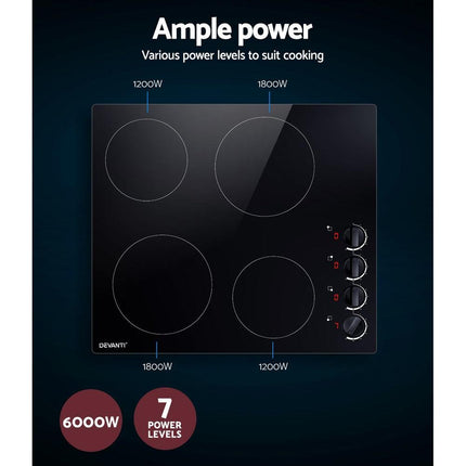 Devanti Electric Ceramic Cooktop 60cm.