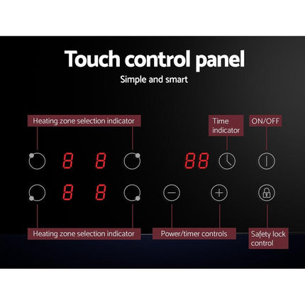 Devanti Electric Ceramic Cooktop 60cm Touch Control.