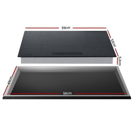 Devanti Electric Ceramic Cooktop 60cm Touch Control Grey.
