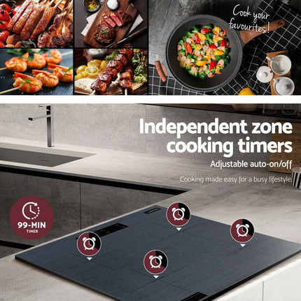 Devanti Electric Ceramic Cooktop 60cm Touch Control Grey.