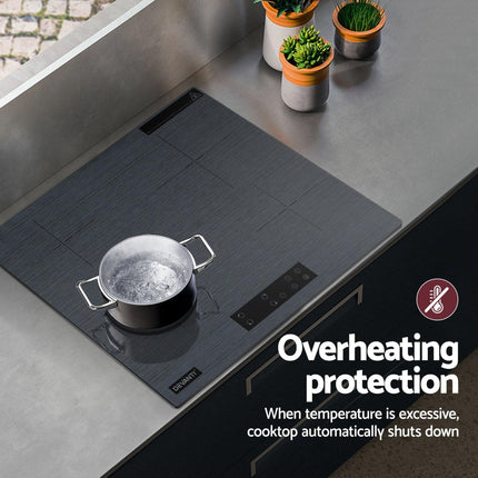 Devanti Electric Ceramic Cooktop 60cm Touch Control Grey.