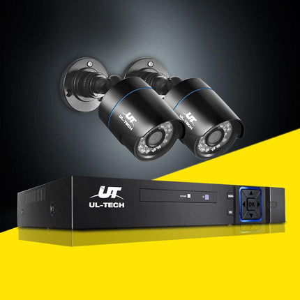 UL-TECH 1080P Security Camera System 4CH DVR with 2 CCTV Bullet Cameras.