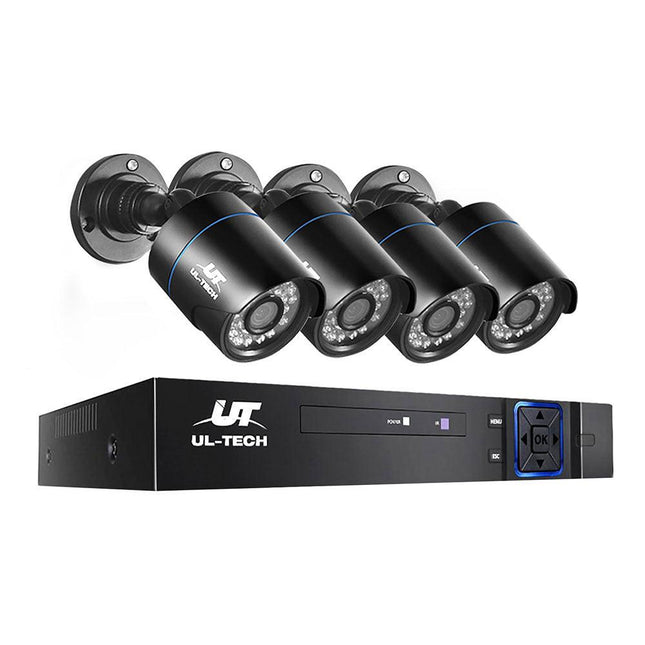 UL-TECH 1080P Security Camera System 4CH DVR with 4 CCTV Bullet Cameras.