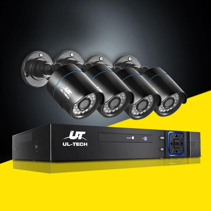 UL-TECH 1080P Security Camera System 4CH DVR with 4 CCTV Bullet Cameras.