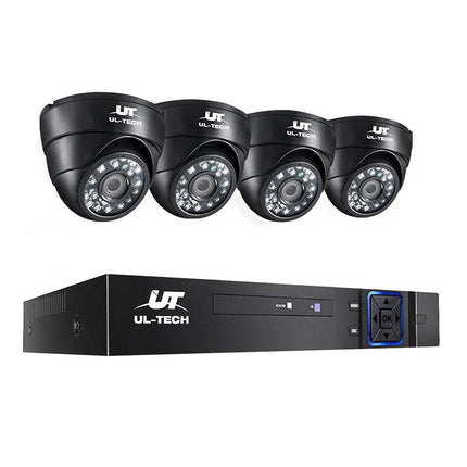 UL-TECH 1080P Security Camera System 4CH DVR with 4 CCTV Dome Cameras.
