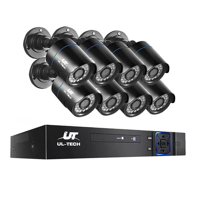 UL-TECH 1080P Security Camera System 8CH DVR with 8 CCTV Bullet Cameras.