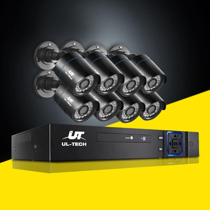 UL-TECH 1080P Security Camera System 8CH DVR with 8 CCTV Bullet Cameras.
