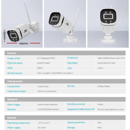 UL-tech Wireless CCTV 3MP 2 Cameras Square.