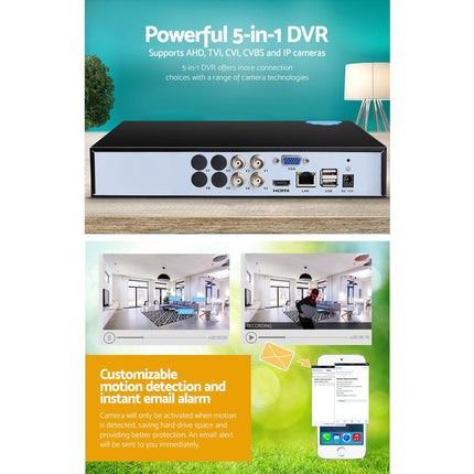UL-tech 4CH DVR 1080P 5in1 CCTV Video Recorder.