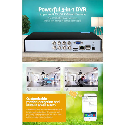UL-tech 8CH DVR 1080P 5in1 CCTV Video Recorder.