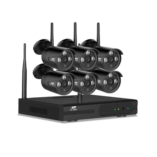 UL-tech Wireless CCTV Security System 8CH NVR 3MP 6 Bullet Cameras.