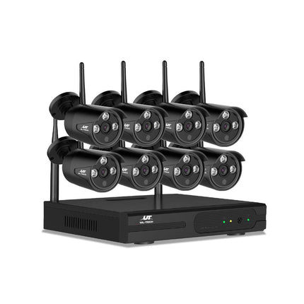 UL-tech Wireless CCTV Security System 8CH NVR 3MP 8 Bullet Cameras.
