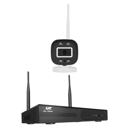 UL-tech Wireless CCTV Security System 8CH NVR 3MP 8 Square Cameras.