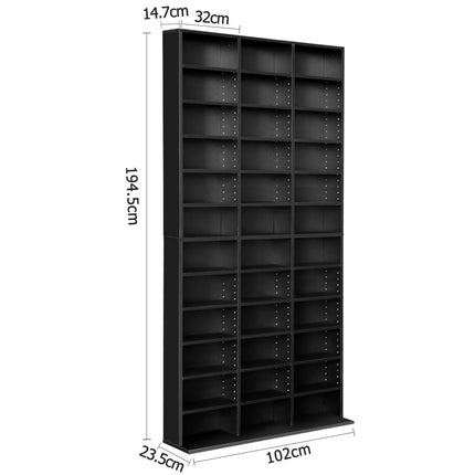 Artiss Bookshelf CD Storage Rack - BERT Black.