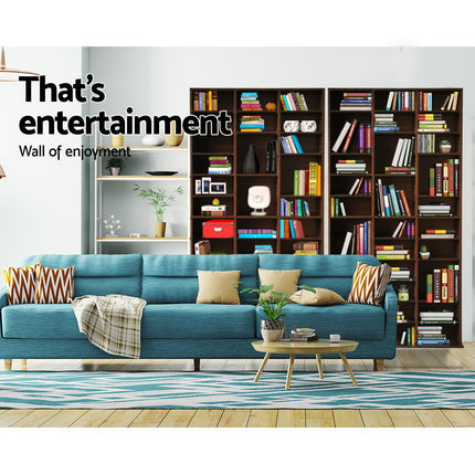 Artiss Bookshelf CD Storage Rack - BERT Walnut.