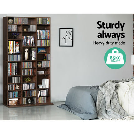 Artiss Bookshelf CD Storage Rack - BERT Walnut.