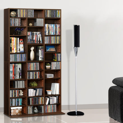 Artiss Bookshelf CD Storage Rack - BERT Walnut.