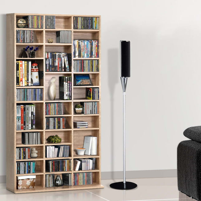 Artiss Bookshelf CD Storage Rack - BERT Oak.
