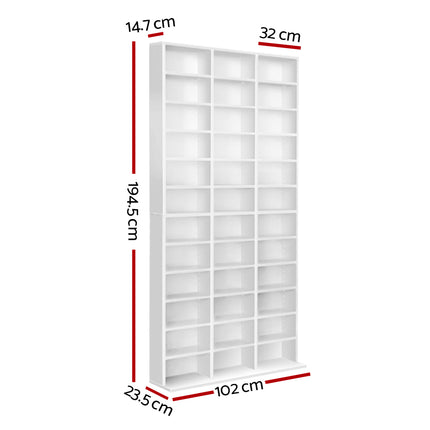 Artiss Bookshelf CD Storage Rack - BERT White.