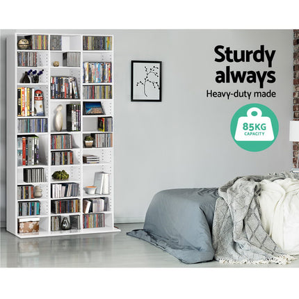 Artiss Bookshelf CD Storage Rack - BERT White.