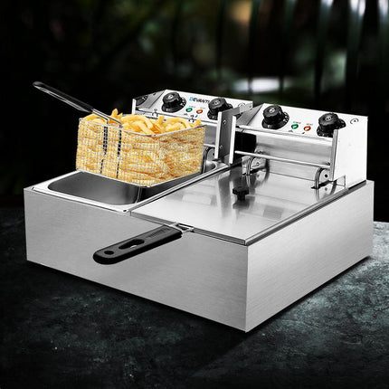 Devanti 20L Electric Commercial Deep Fryer Double Baskets 4400W.