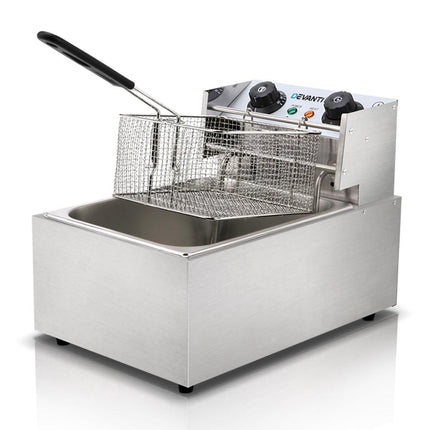 Devanti 10L Electric Commercial Deep Fryer Single Basket 2200W.